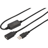 Digitus Aktivt USB 2.0 forlængerledning, 15 meter Sort