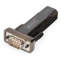 Digitus Converter USB 2.0 D-Sub 9 Male Sort, Adapter Sort, USB 2.0, D-Sub 9 Male, Sort