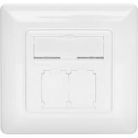 Digitus Frontplade + monteringsramme til multimedia/Keystone, Frontpanel Hvid