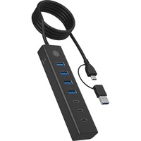 ICY BOX 61065, USB hub Sort