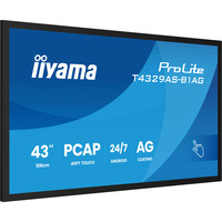 iiyama T4329AS-B1AG computerskærm 108 cm (42.5") 3840 x 2160 pixel 4K Ultra HD LED Berøringsskærm Sort, LED-skærm Sort (mat), 108 cm (42.5"), 3840 x 2160 pixel, 4K Ultra HD, LED, 6,5 ms, Sort