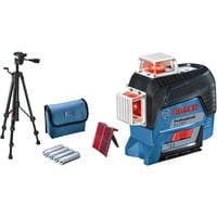 Bosch GLL 3-80 C Professional Linjeniveau 30 m, Kryds- & linjelaser Blå/Sort, 30 m, 0,2 mm/m, 4°, 120 m, Horisontal/vertikal, Rød