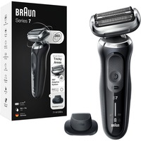 Braun Series 7 71-N1200s Folie shaver Trimmer Rustfrit stål Sort/Sølv, Folie shaver, Rustfrit stål, Knapper, LED, Opladning, Strøm, Vekselstrøm/batteri