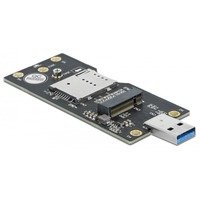 DeLOCK 63166 interface-kort/adapter Intern M.2, Konverter USB Type-A, M.2, Sort, 38 mm, 93 mm, 6 mm