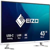 EIZO FlexScan EV4340X-WT computerskærm 108 cm (42.5") 3840 x 2160 pixel 4K Ultra HD LED Hvid, LED-skærm Hvid, 108 cm (42.5"), 3840 x 2160 pixel, 4K Ultra HD, LED, 5 ms, Hvid
