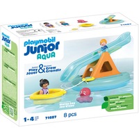 PLAYMOBIL Junior Aqua: Badeø med vandrutsjebane, Bygge legetøj 