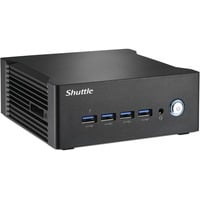 Shuttle Nano PC NA10H 1L størrelse PC Sort 8845HS 3,8 GHz, Barebone Sort, 1L størrelse PC, Mini PC barebone, DDR5-SDRAM, PCI Express, Ethernet LAN, 120 W