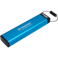 Kingston IronKey 32 GB USB-C Keypad 200C, FIPS 140-3, niv. 3 (afventer) AES-256, USB-stik FIPS 140-3, niv. 3 (afventer) AES-256, 32 GB, USB Type-C, 3.2 Gen 1 (3.1 Gen 1), 145 MB/s, Muffe, Blå