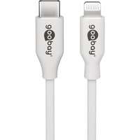 goobay 39446 Lightning kabel 1 m Hvid Hvid, 1 m, Lightning, USB C, Hanstik, Hanstik, Hvid