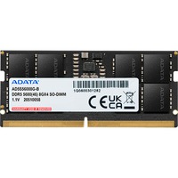 ADATA AD5S56008G-S hukommelsesmodul 8 GB 1 x 8 GB DDR5 262-pin SO-DIMM Sort, 8 GB, 1 x 8 GB, DDR5, 5600 MHz, 262-pin SO-DIMM
