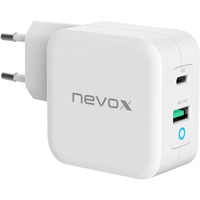 Nevox 1889 oplader til mobil enhed Hvid Indendørs Hvid, Indendørs, Vekselstrøm, Hvid