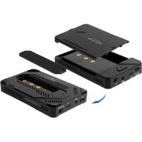 DeLOCK USB Type-C kabinet til 1 x M.2 NVMe SSD + 1 x 2,5″ SATA SSD / HDD, Drev kabinet Sort