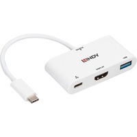 Lindy 43340 USB grafisk adapter 3840 x 2160 pixel Hvid, USB hub Hvid, 3840 x 2160 pixel
