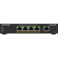 Netgear GS305EP Administreret L2/L3 Gigabit Ethernet (10/100/1000) Strøm over Ethernet (PoE) Sort, Switch Sort, Administreret, L2/L3, Gigabit Ethernet (10/100/1000), Fuld duplex, Strøm over Ethernet (PoE)