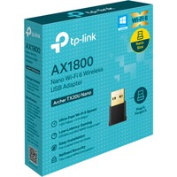 TP-Link Archer TX20U Nano WLAN 1800 Mbit/s, Wi-Fi-adapter Trådløs, USB, WLAN, Wi-Fi 6 (802.11ax), 1800 Mbit/s, Sort
