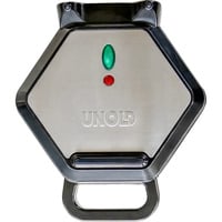Unold Bobby 1 vaffel/vafler 700 W Sort, Sølv, Vaffeljern rustfrit stål/Sort, 1 vaffel/vafler, Sekskantet, Sort, Sølv, Plast, Rustfrit stål, 0,7 m, Sort
