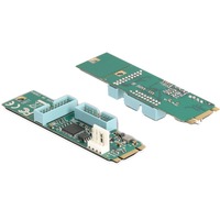 DeLOCK Konverter M.2 Key B+M stik > 4 x USB 5 Gbps Type-A, Interface forlængelse 