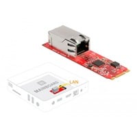 DeLOCK Konverter M.2 Key B+M stik til 1 x RJ45 2,5 Gigabit LAN-port vandret, Netværkskort 