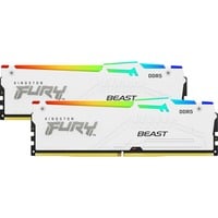 Kingston FURY FURY Beast 64 GB 5600 MT/s DDR5 CL40 DIMM (sæt med 2) White RGB XMP, Hukommelse Hvid, 64 GB, 2 x 32 GB, DDR5, 288-pin DIMM