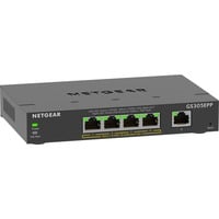 Netgear 5-Port Gigabit Ethernet High-Power PoE+ Plus Switch (GS305EPP) Administreret L2/L3 Gigabit Ethernet (10/100/1000) Strøm over Ethernet (PoE) Sort Sort, Administreret, L2/L3, Gigabit Ethernet (10/100/1000), Fuld duplex, Strøm over Ethernet (PoE)