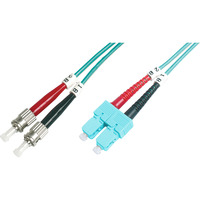 Digitus LWL patchkabel, duplex, ST > SC stik, multimode OM3 Turkis