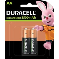 Duracell 5000394056978 husholdningsbatteri Genopladeligt batteri AA Genopladeligt batteri, AA, 2 stk, 2400 mAh, Flerfarvet, Blister