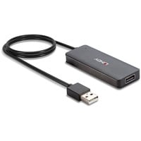 Lindy 42986 interface hub USB 2.0 480 Mbit/s Sort, USB hub USB 2.0, USB 2.0, 480 Mbit/s, Sort, Plast, Rundt kabel