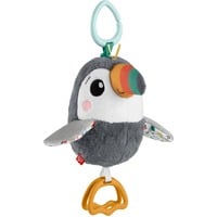 Mattel Flap & Go Toucan, Plysdyr grå/Hvid, Legetøjsfugl, 0 År