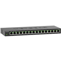 Netgear GS316 Ikke administreret L2 Gigabit Ethernet (10/100/1000) Sort, Switch Sort, Ikke administreret, L2, Gigabit Ethernet (10/100/1000), Kan monteres på væggen