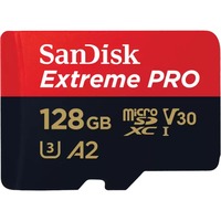 SanDisk Extreme PRO 128 GB MicroSDXC UHS-I Klasse 10, Hukommelseskort 128 GB, MicroSDXC, Klasse 10, UHS-I, 200 MB/s, 90 MB/s