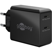 goobay USB-C Dobbelt Hurtigoplader 36 Watt, PD Sort