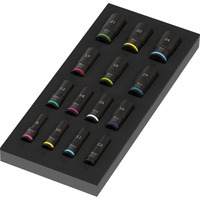 Wera Skumindsats Zyklop B 3/8" Impaktor Deep topnøglesæt 1 Sort/multi-coloured