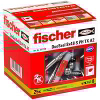 fischer DuoSeal 8x48 S PH TX A2, Dyvel Lys grå/Rød