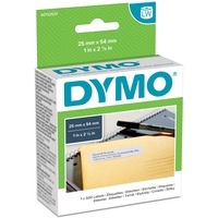 Dymo Ægte LabelWriter Returadresseetiketter | 25 mm x 54 mm | Selvklæbende | Rulle med 500 let-aftagelige etiketter | til LabelWriter etiketmaskiner | Fremstillet i Europa Hvid, Selvklæbende printeretiket, Papir, Permanent, Rektandel, LabelWriter