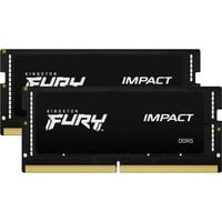 Kingston FURY FURY 32 GB 6400 MT/s DDR5 CL38 SODIMM (sæt med 2) Impact XMP, Hukommelse Sort, 32 GB, 2 x 16 GB, DDR5, 262-pin SO-DIMM, Sort