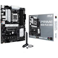 ASUS PRIME B650-PLUS WIFI AMD B650 Sokkel AM5 ATX, Bundkort Sort/Sølv, AMD, Sokkel AM5, AMD Ryzen 7000 Series, AMD Ryzen 8000 Series, AMD Ryzen 9000 Series, Sokkel AM5, DDR5-SDRAM, 192 GB
