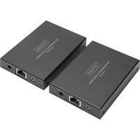 Digitus HDMI KVM IP Extender Sæt, 150 meter, HDMI-udvidelse forlænger Sort