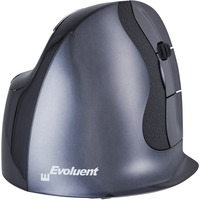 Evoluent Evoluent D Small Wireless mus Kontor Højre hånd RF trådløst Laser 3200 dpi Sort/Sølv, Højre hånd, Vertikal design, Laser, RF trådløst, 3200 dpi, Sort