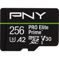 PNY Pro Elite Prime microSD 256 GB, Hukommelseskort Sort/Grøn