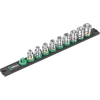 Wera Møtrik-magnetliste B Imperial 1 Sæt med topnøgleindsatser 3/8", tommer Sort/Grøn