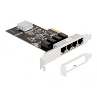 DeLOCK PCIe x4 til 4 x RJ45 Gbit, Netværkskort 