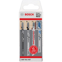 Bosch 2 607 011 437 stiksav, rullesav & sabelsavklinge Stiksavklinger 15 stk, Savklinge sæt Stiksavklinger, Metal, Træ, 15 stk, Blister