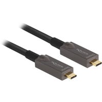 DeLOCK Aktivt optisk USB-C 4K video + data + PD kabel Sort