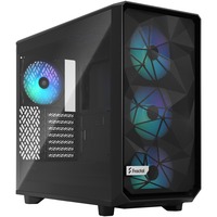 Fractal Design Meshify 2 Lite Sort, Towerkabinet Sort, PC, Sort, ATX, EATX, micro ATX, Mini-ITX, Stål, Hærdet glas, Flere, Kabinet faner