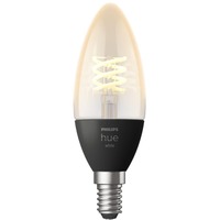 Philips Hue Kerte - E14 pære - 1-pak, LED-lampe Philips Hvide Hue pærer Kerte - E14 pære - 1-pak, Smart pære, Sort, Bluetooth/Zigbee, LED, E14, Blød hvid
