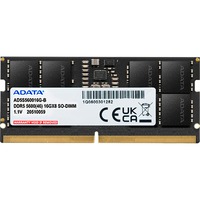 ADATA Premier hukommelsesmodul 16 GB 1 x 16 GB DDR5 Fejlkorrigerende kode Sort, 16 GB, 1 x 16 GB, DDR5, 5600 MHz, 262-pin SO-DIMM