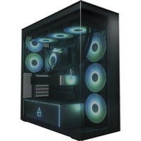 ARCTIC Xtender VG Black (Tinted Glass) Midi Tower Sort, Towerkabinet Sort (mat), Midi Tower, PC, Sort, EATX, Metal, Hærdet glas, Spil