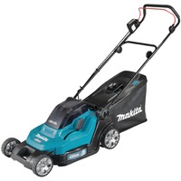 Makita DLM432Z plæneklipper Batteri Blå/Sort, 575 m², 43 cm, 2 cm, 7,5 cm, 50 L, 4 hjul