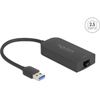 DeLOCK USB Type-A adapter til 2,5 Gigabit, Netværkskort Sort