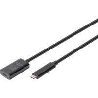 Digitus Aktivt USB 3.2 Gen 2 forlængerledning, USB-C stik > USB-C hunstik Sort